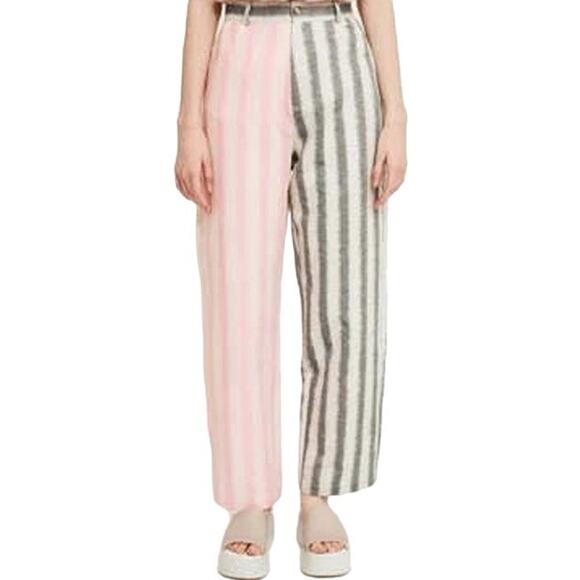 Anthropologie Rita Row Garon Trouser Striped Colorblock Baggy Organic Cotton S - Picture 1 of 7